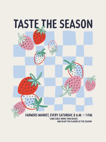 Farmers Market Strawberries, wall art by Alexandra Weise