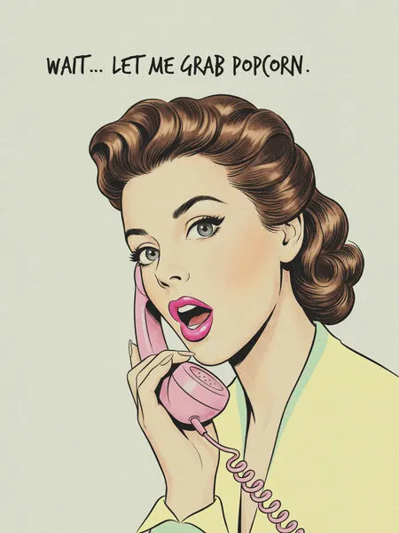 Retro Popcorn Call, wall art by Andreas Magnusson