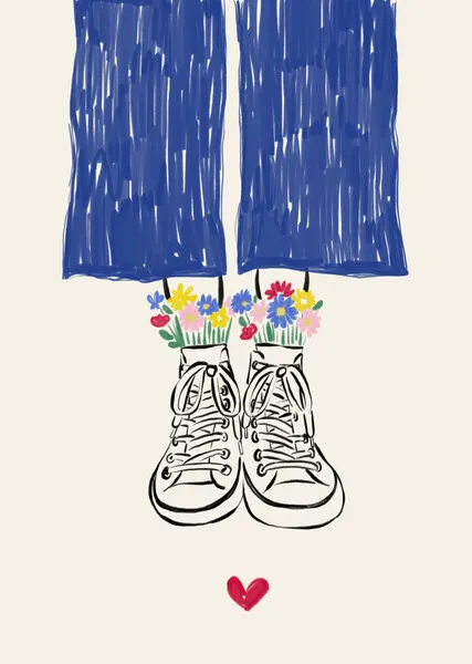 Flowery Shoes Love, wall art by Rio Soléy