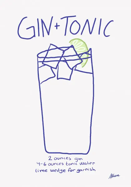 Gin + Tonic, wall art by Athene Fritsch