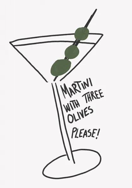 Martini Three Olives, wall art by Athene Fritsch