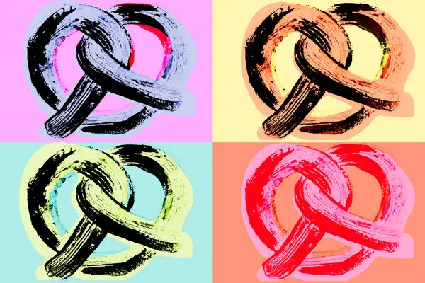Colorful Pop Art Pretzels, wall art by Treechild