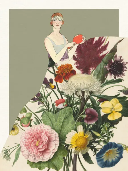 Flapper Floral Fashion, wall art by Wild Violets