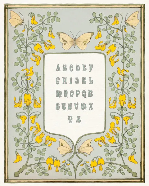 Elegant Floral Alphabet, wall art by Wild Violets