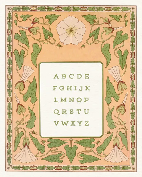Elegant Floral Alphabet, wall art by Wild Violets