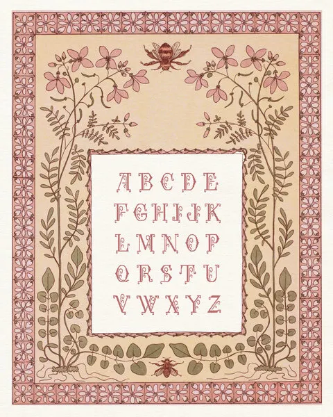 Charming Botanical Alphabet, wall art by Wild Violets