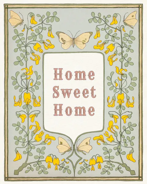 Home Sweet Home Butterflies, wall art by Wild Violets