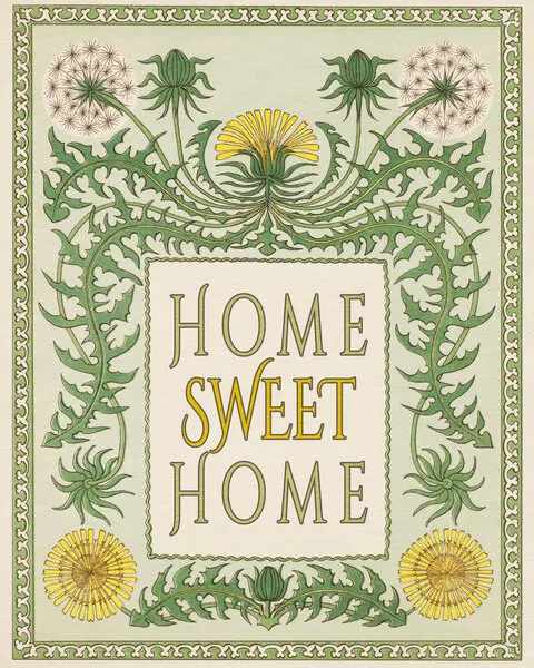 Vintage Home Sweet Home, wall art by Wild Violets