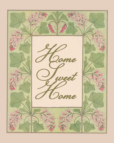 Floral Home Sweet Home, wall art by Wild Violets
