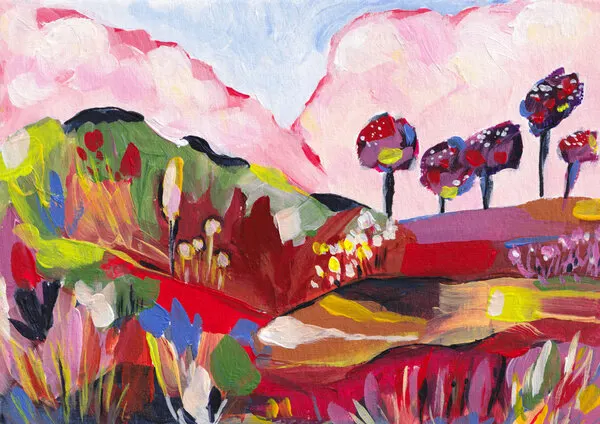Vibrant Fantasy Landscape, wall art by Dirkie Nell