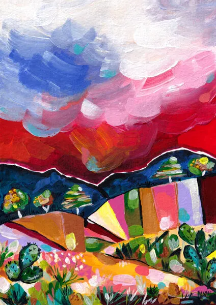Vibrant Desert Landscape, wall art by Dirkie Nell