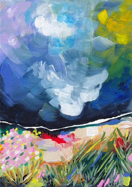 Vibrant Abstract Field Sky, wall art by Dirkie Nell