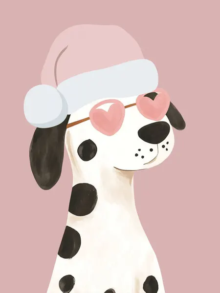 Sweet Santa Puppy, wall art by Mathieu