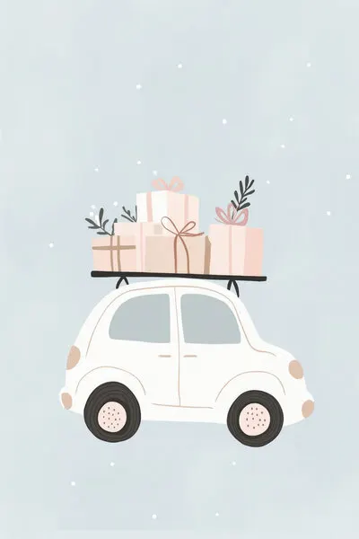 Winter Gift Delivery, wall art by Mathieu