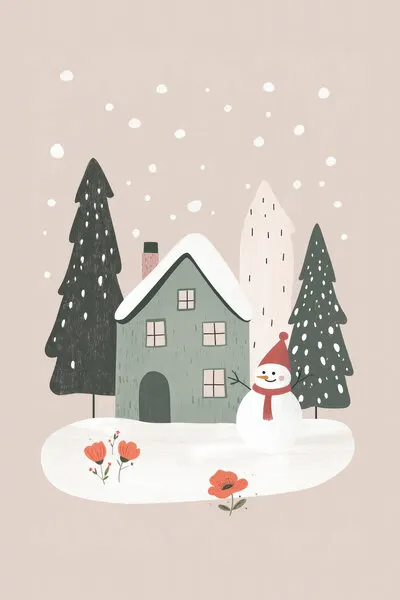 Charming Winter Snowman, wall art by Mathieu