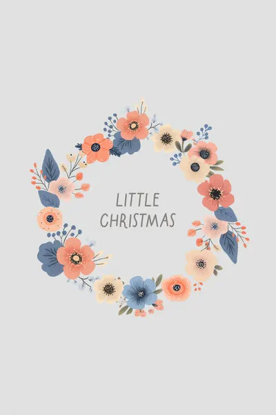 Little Christmas Floral Wreath, wall art by Mathieu