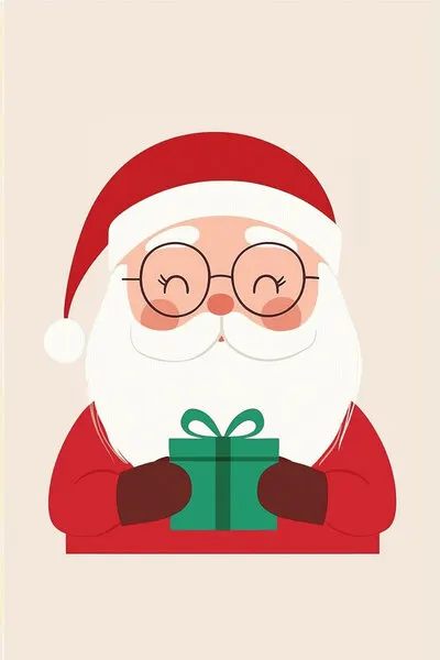 Happy Santa's Gift, wall art by Mathieu