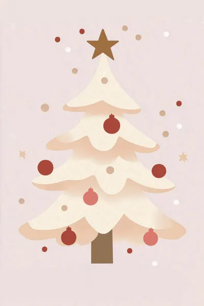 Soft Pink Christmas Tree, wall art by Mathieu