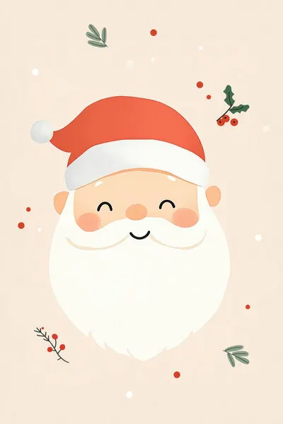 Smiling Christmas Santa, wall art by Mathieu